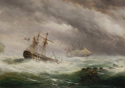 HMS Endymion redt een Frans tweedekker door Ebenezer Colls